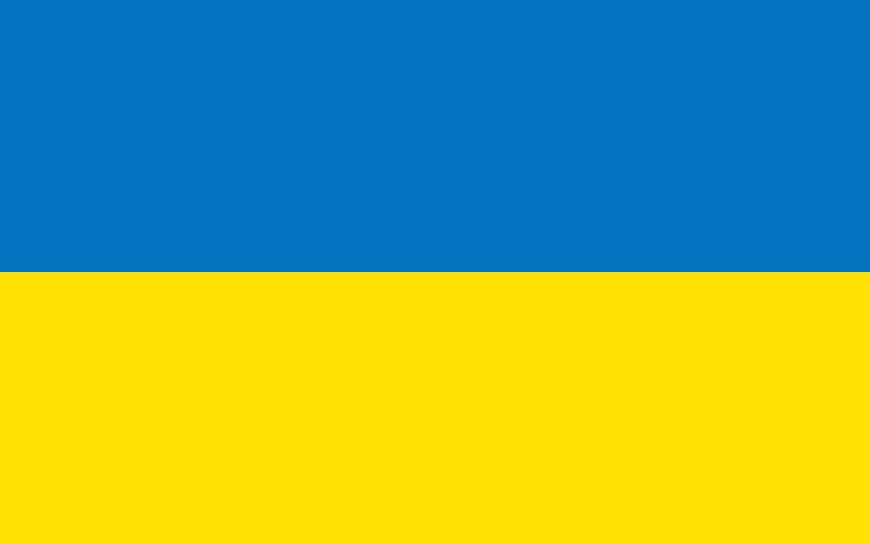 Det ukrainske flagget, blått og gult.
